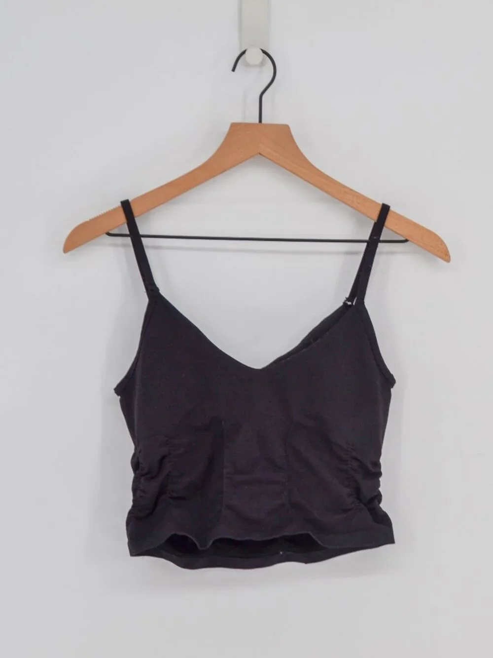 Free People Movement Black Ruched Side Crop Top Tank M / L